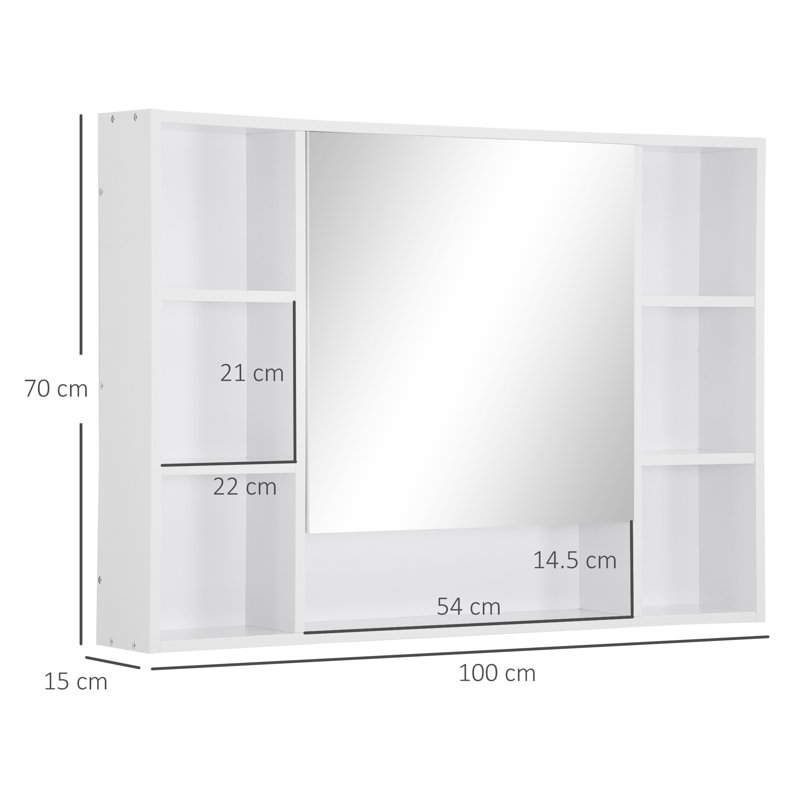 39.4mm W 27.6mm H Wall Mounted Required Medicine Cabinet Mirror