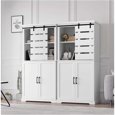 63.5" Tall Kitchen Pantry,farmhouse Storage Cabinet .
