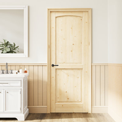 2 Panel Door Slab, Paintable Interior Shaker, Suitbale For Living Room, Pantry, Laundry Room As Prehung, Pocket Door, French Door, Barn Door, Pine Wood, Unfinished