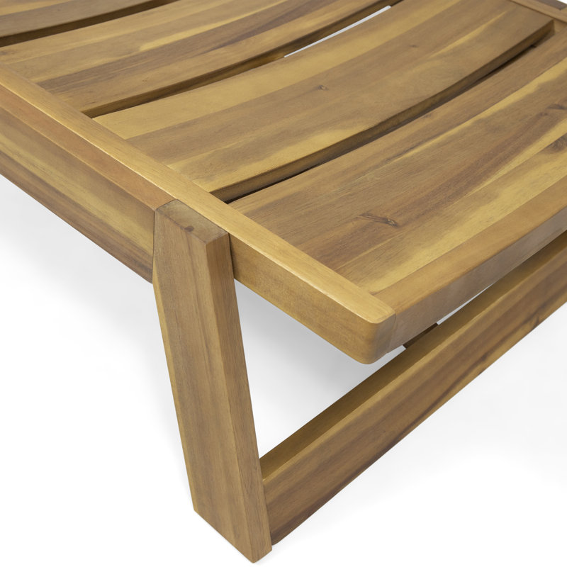 Nowakowski Outdoor Chaise Lounge, Teak, 4