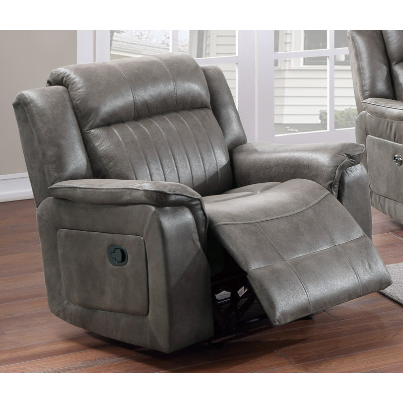 Contemporary Manual Motion Glider Recliner Chair for Living Room, Blue/Gray 