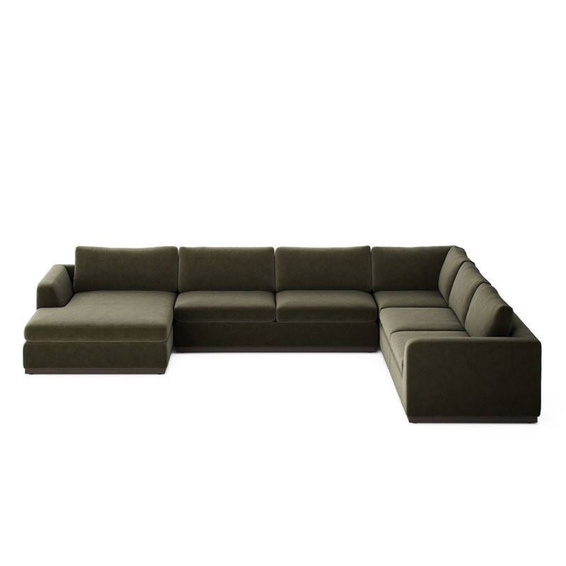 Colt Sectional, Surrey Olive Cotton Blend, Left Hand Facing