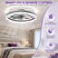 Ventilateur de plafond moderne avec lumières DEL orientables vers le haut et vers le bas à intensité variable avec télécommande-2041388962