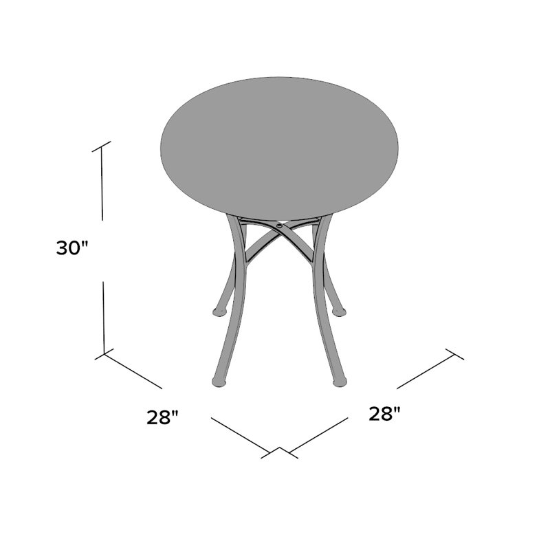 Brade Round Outdoor Bistro Table , 28 " W 28 " D, Chocolate