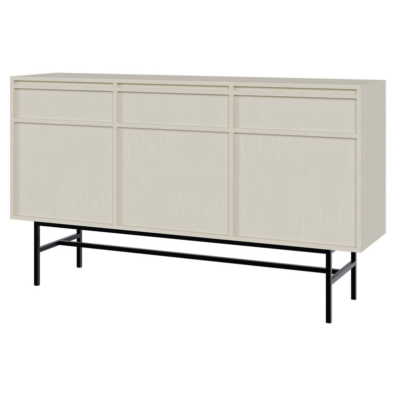 Bannie 154 cm W Chest of 3 Drawers, Sand Beige