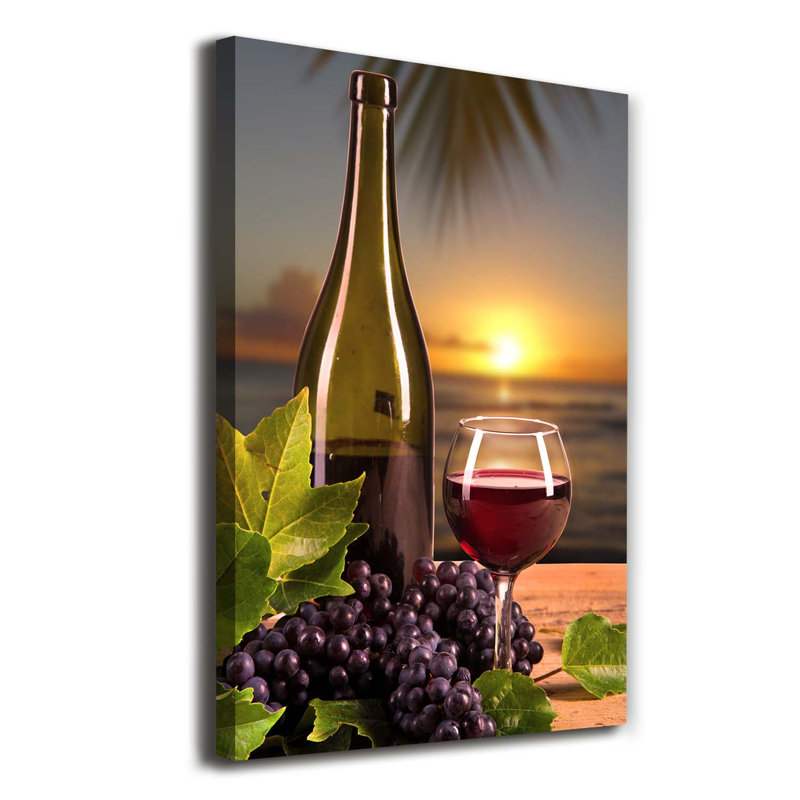 Grapes And Wine - Wrapped Canvas Print