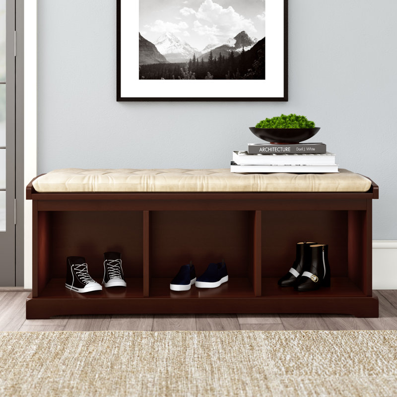 Uribe Upholstered Storage Bench, Mahogany
