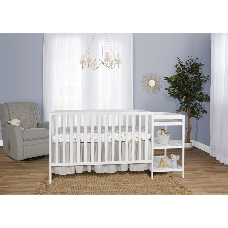 White Pine Convertible Toddler Crib with Changing Table