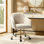 Adan Modern Velvet Task Chair with Wood Frame and Back
