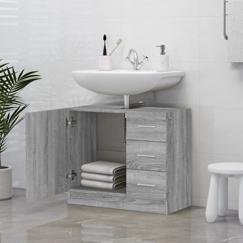 Elioth Freestanding Bathroom Cabinet, Concrete Grey