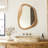Asymmetrical Pine Wood Frame Wall Mirror
