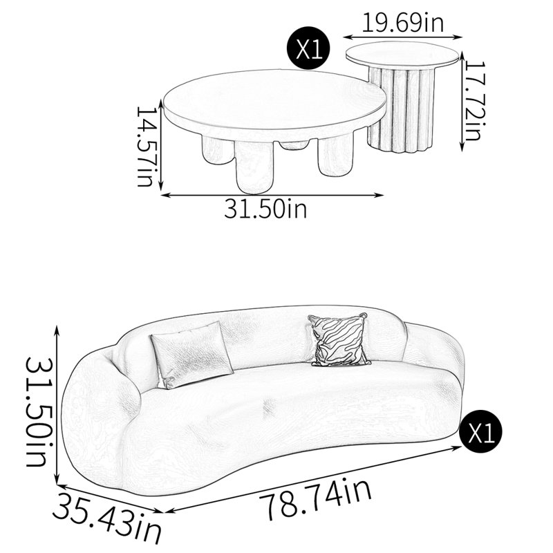 Ensemble de table basse French French
