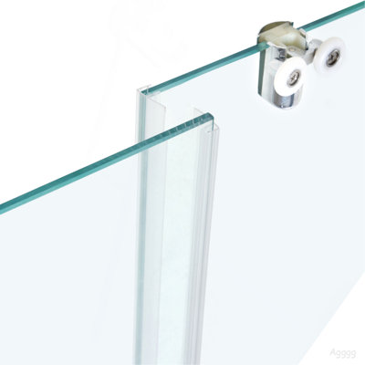 Frameless Shower Door, 58-59 W x 75 H in, Shower Sliding Glass Door with 5/16 in(8mm) Clear SGCC Tempered Glass, Waterproof Shatterproof NANO Stainproof with Stainless Steel Hardware, Chrome