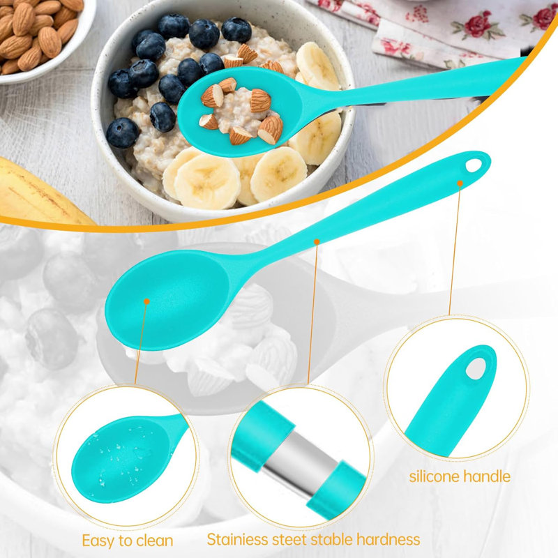 2-piece Silicone Mixing Spoon Set Blue