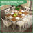 Deral 6 - Person Farmhouse Rectangular Solid Wood Dining Set, Brown/White-1431796532-1439732395