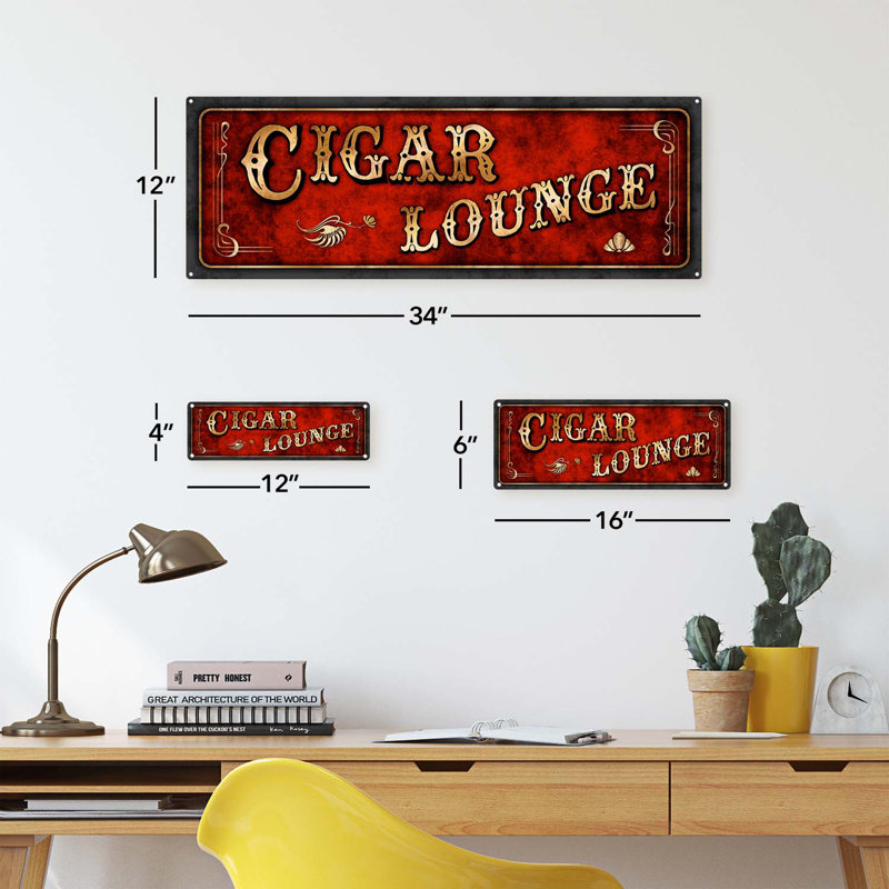 Cigare rouge, H 11,5 po x l 31 po x P 0,04 po, Métal métal
