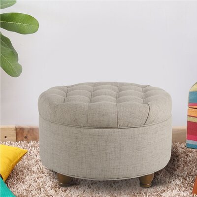 Aldolphus 25"" Wide Tufted Round Storage Ottoman -  Lark Manorâ¢, 9FE959720BE549B1835E43BF959B5496