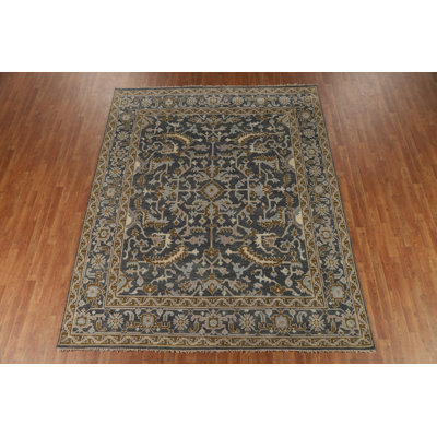 All-Over Gray Oushak Indian Area Rug 8x10