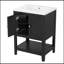 24" Modern Sleek Bathroom Vanity Elegant Ceramic Sink With Solid Wood Frame Open Style Shelf-781997615