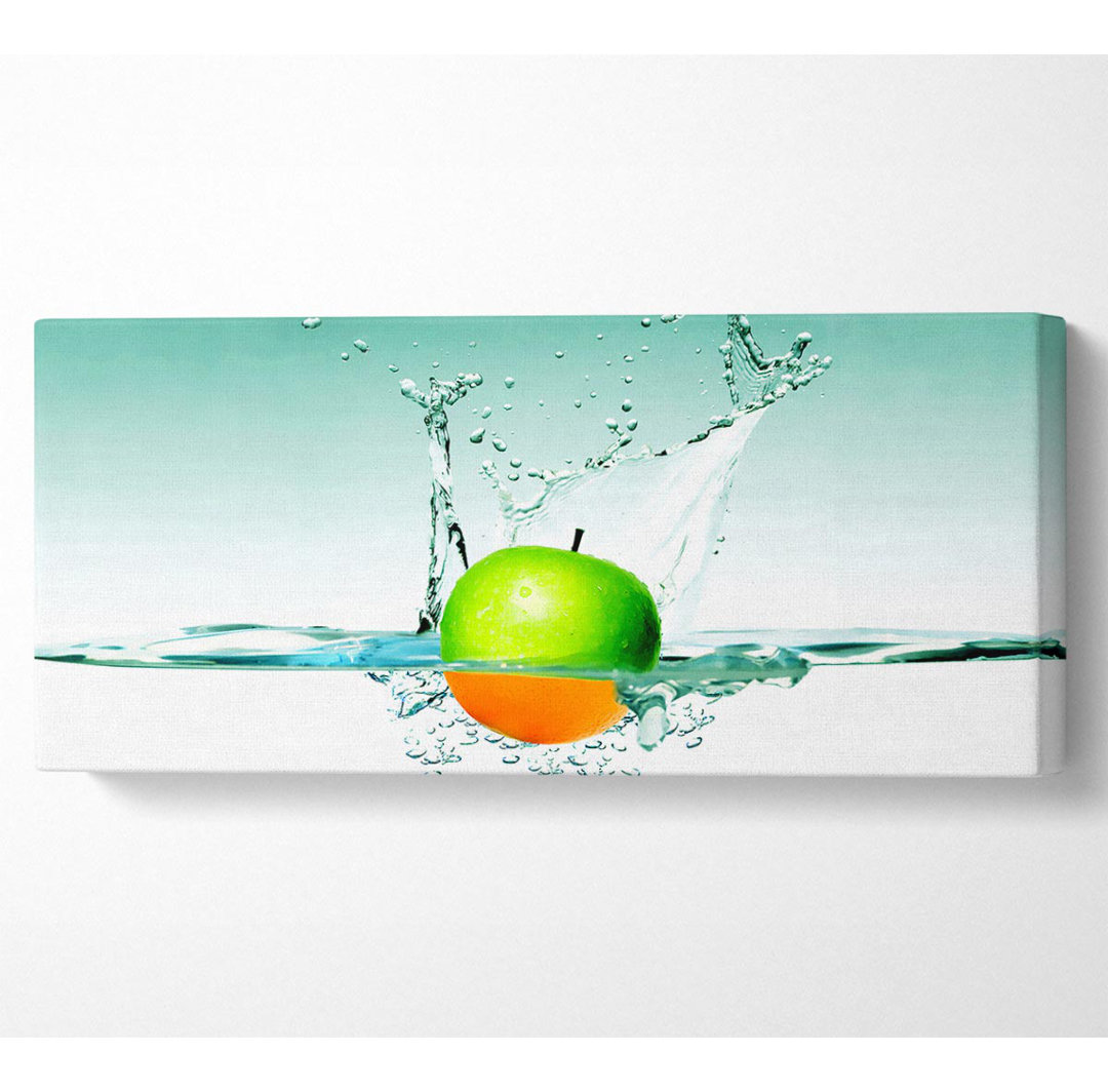 Orange oder Apple Splash - Kunstdrucke auf Leinwand - Wrapped Canvas