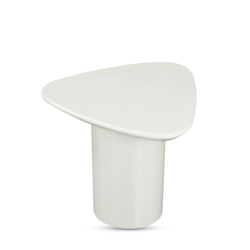 Eden End Table, Ivory White Lacquer