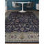 Tapis bleu et gris noué à la main de haute qualité