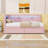 Twin Upholstered Daybed Bed with 2 Drawers, USB Ports and LED Belt-1291531221