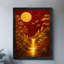 Reproduction d'art encadré noir, paysage chinois rétro, art mural-1386934080