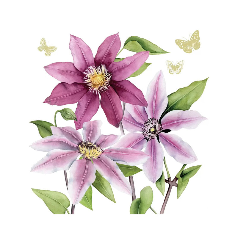 Clematis Climb I by Grace Popp - Wrapped Canvas Painting, 30.48 cm H x 30.48 cm W