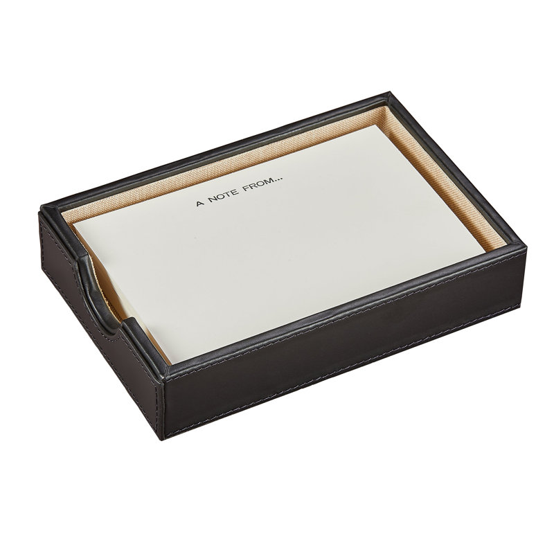 Leather Memo Tray, Black