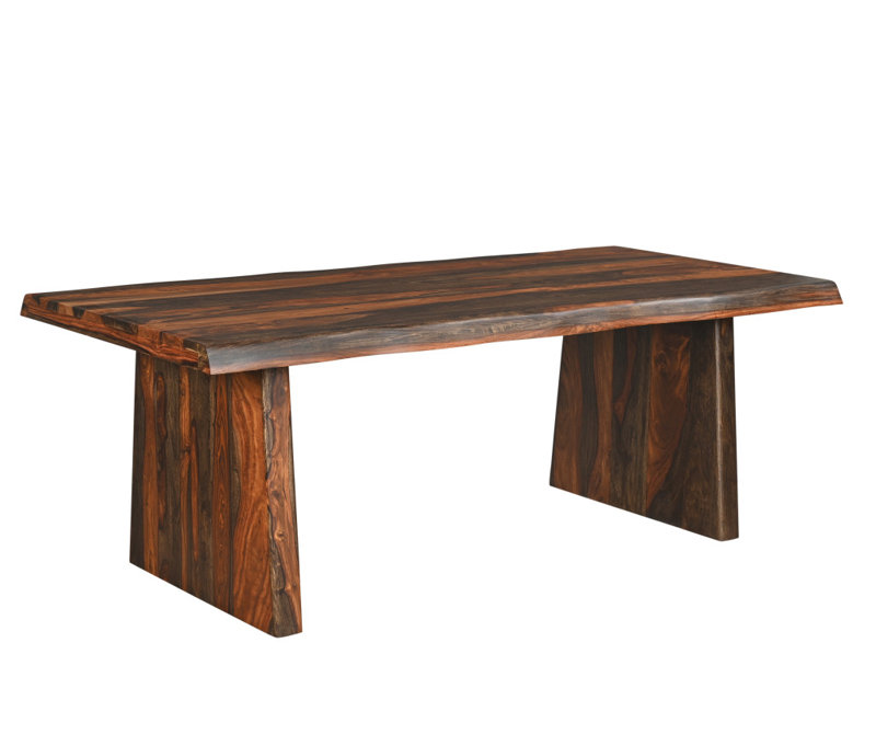 86" Dark Brown Solid Wood Dining Table