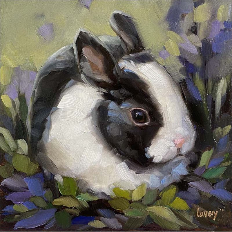 «Blueberry Bunny» par Andrea Lavery - peinture sur toile tendue