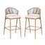 2 sièges d'extérieur modernes, hauteur d'assise 77 cm, structure en aluminium, forme en PE, fini érable, aspect rouille, profondeur 50 cm, largeur 54 cm, coussin d'eau 101,5 cm, rembourrage en mousse 2, style