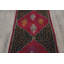 Tapis rouge en laine Kilim, motif géométrique 37,8 x 124,8