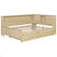 Lit de jour double en bois avec tablettes de rangement et lit gigogne