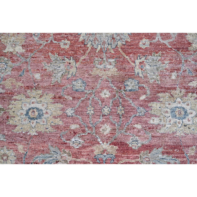 Tapis rose et argent noué à la main de haute qualité, Rectangle 9 pi x 12 pi
