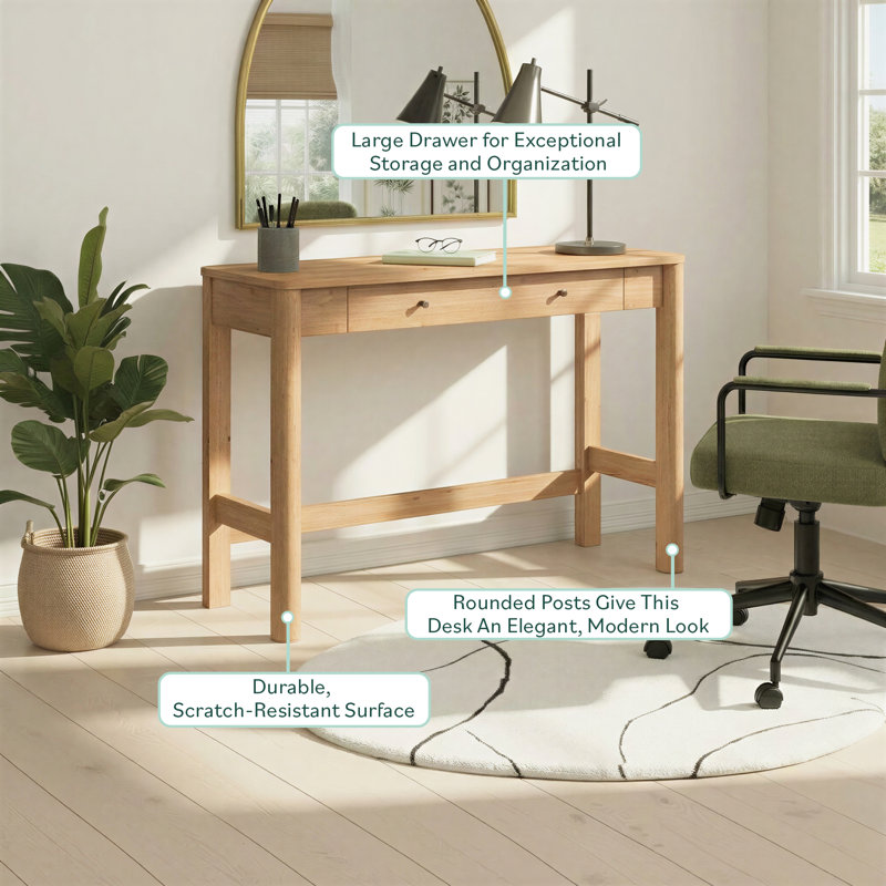 Chueyee Modern Writing Desk, English Oak
