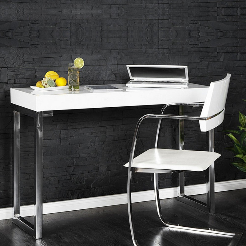 Dunham Metal Base Writing Desk, White