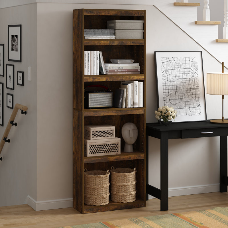 Bibliothèque standard H 71,1 "x l 24,5" Ambellina, (5 Shelves) 24.5" W x 71.1" H x 9.5" D, Chêne