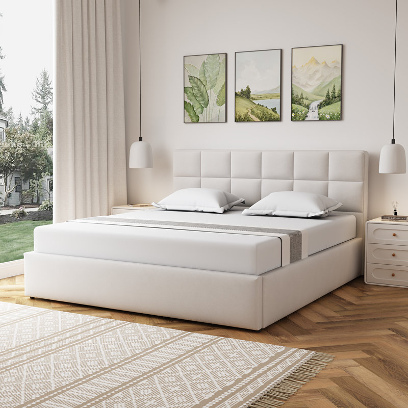Upholstered Ottoman Storage Bed, Super King (6')