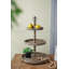 Plateau de service rond brun à trois niveaux D19x30