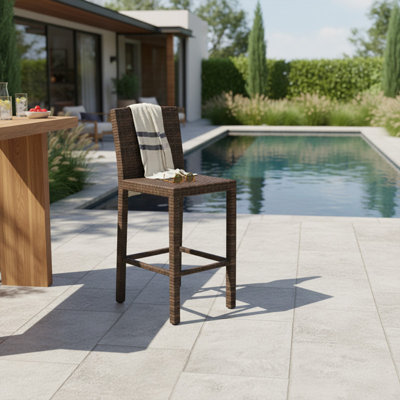 Tabourets de bar universels sans accoudoirs de 30 po, meubles de patio de 14 mm conçus pour la terrasse et le jardin et meubles d'extérieur durables pour les aménagements de bar près de la piscine (L 22 po x l 18 po x H 47 po)