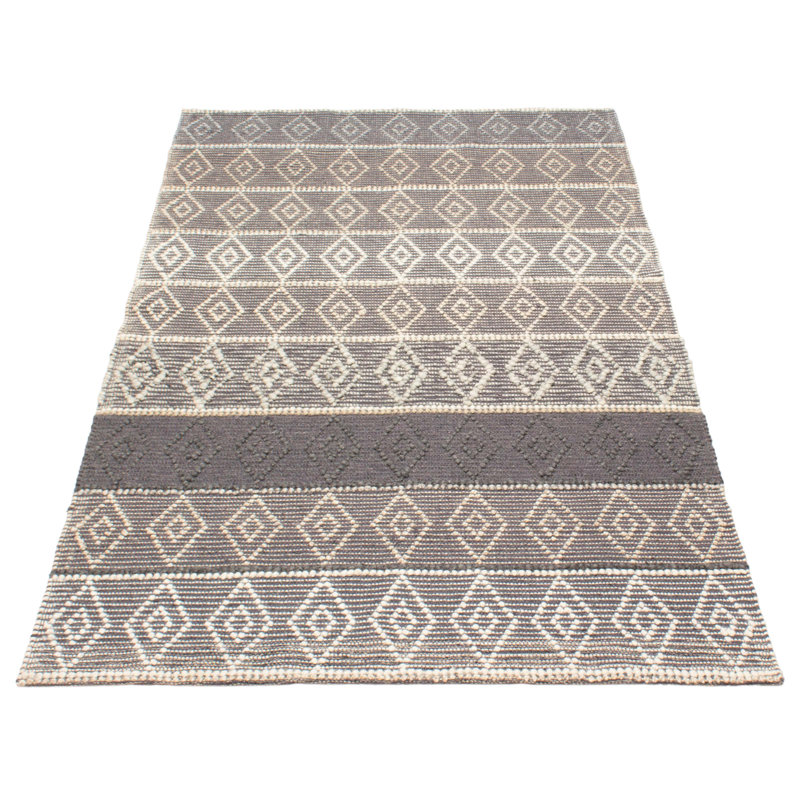Tapis gris en laine New Age Denaeja