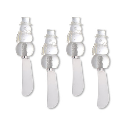 Frosty Snowman Transparent Polyresin Cheese Spreader, S4