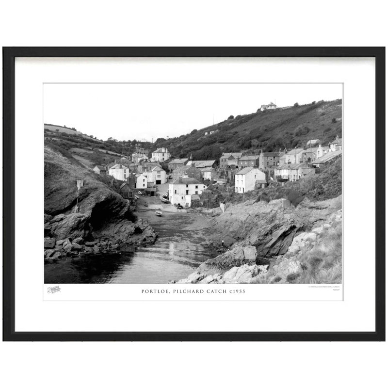 Portloe, Pilchard Catch C1955 - Single Picture Frame Print, 60cm H x 80cm W x 2.3cm D