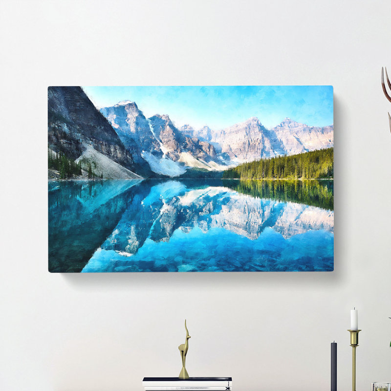 Morraine Lake In Banff Canada - Wrapped Canvas Painting, 50cm H x 76cm W x 3cm D