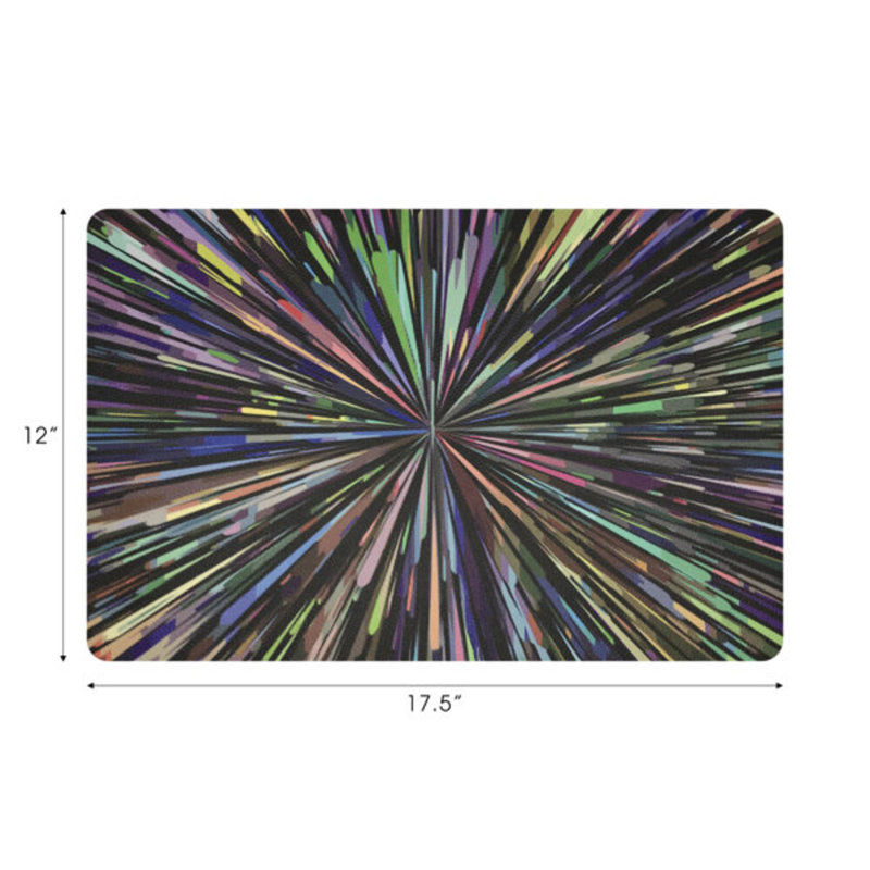 Fireworks Pebble 17.5" Vinyl Placemat, Black/Purple
