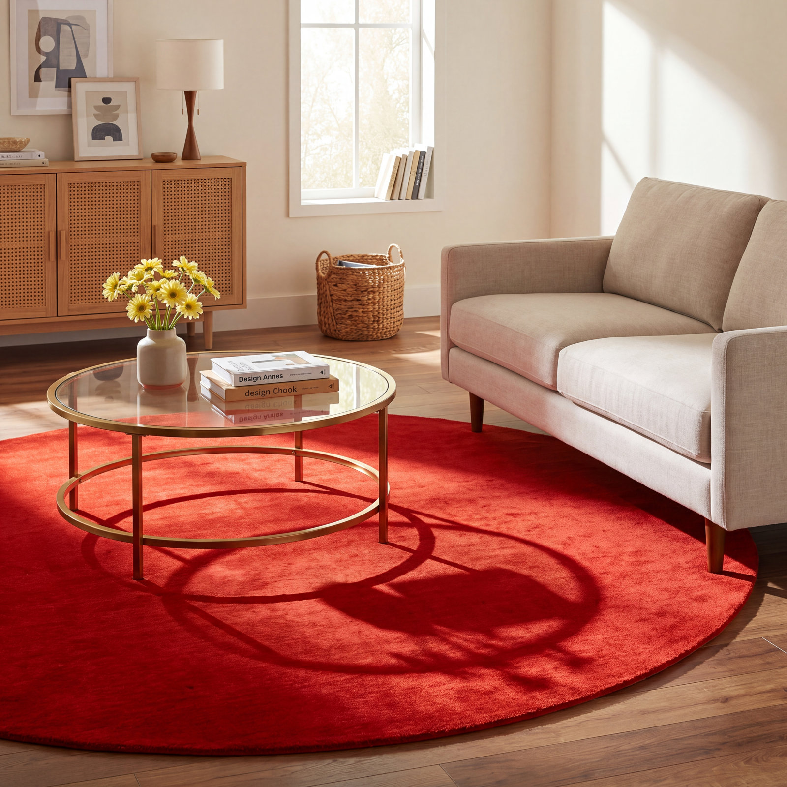 Clio Hand-Woven Wool Rug, Round 8'