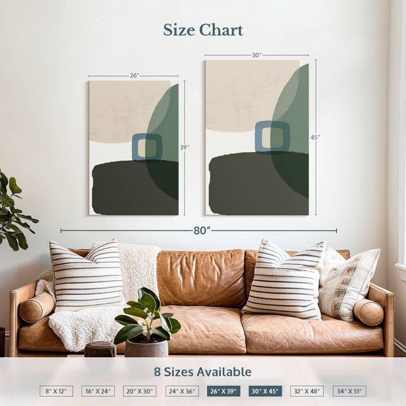 Avery Mid-Century abstrait I, H 39 po x l 26 po