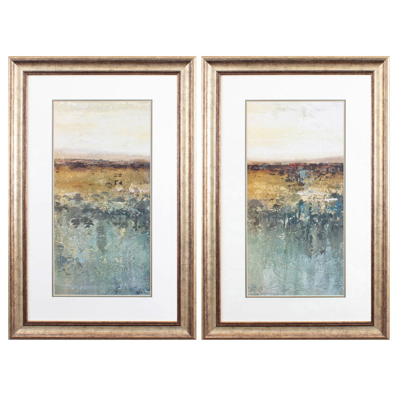 Antique Contemporary - Ensemble de 2 peintures encadrées